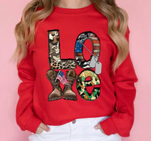 Load image into Gallery viewer, LOVE military: on Fridays we wear RED long sleeve