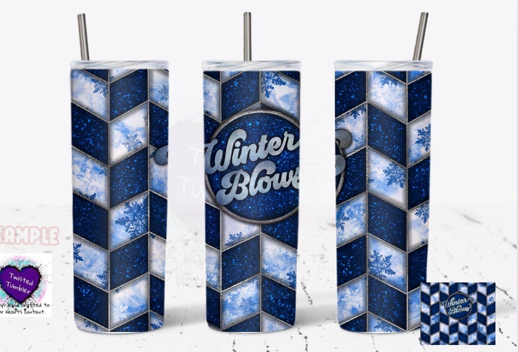Winter Blues Tumbler - “Winter Blows” Design