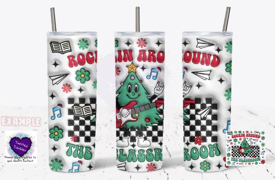 Teacher Tumbler - Retro “rockin around the classroom” Design