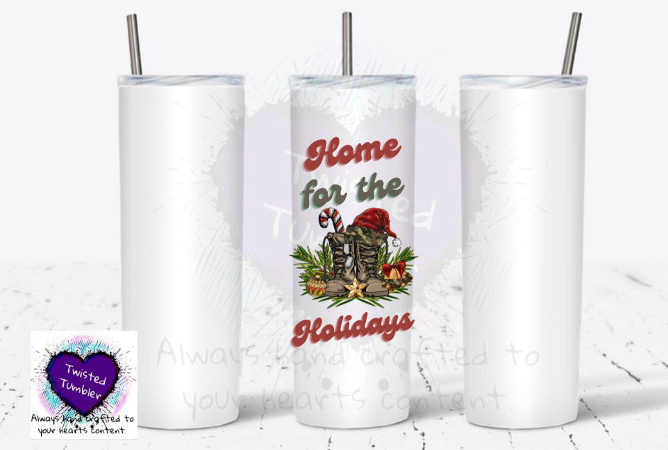 Home for the holidays V2 military 20oz tumbler