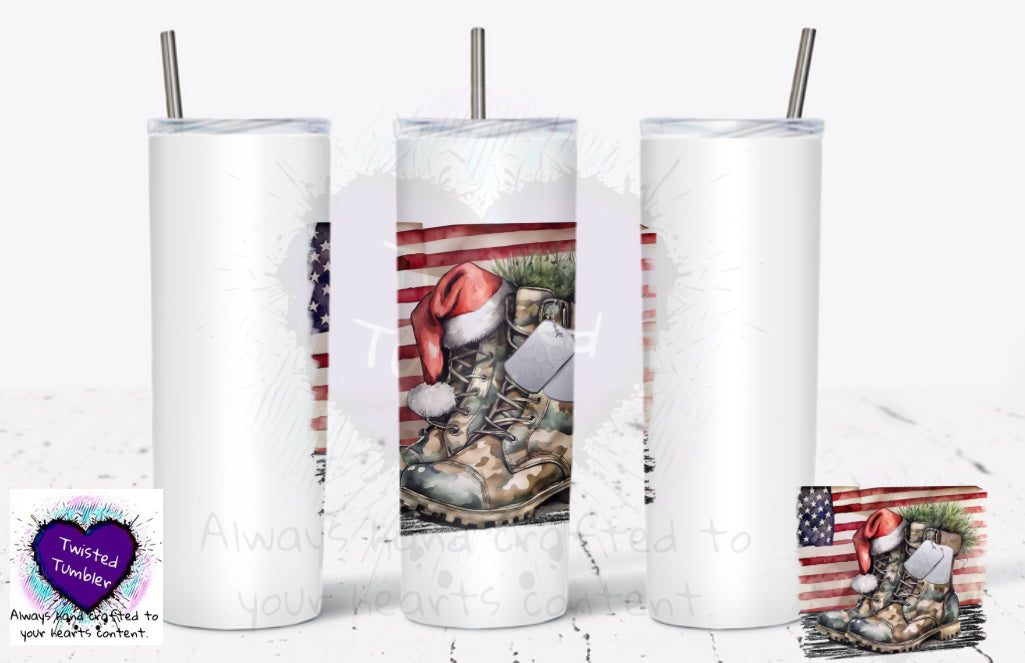 Christmas military 20oz tumbler