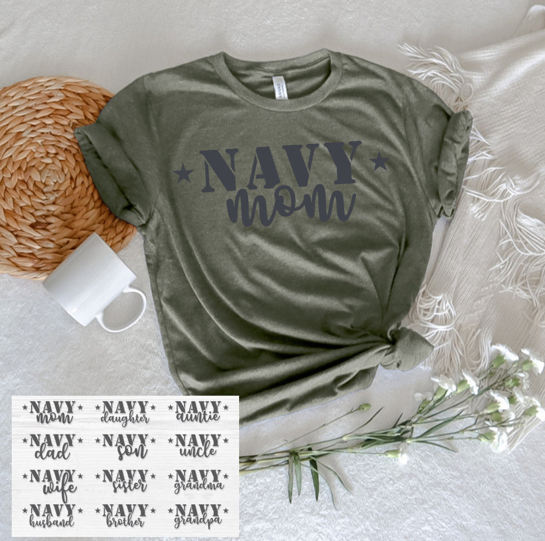 Customized Navy top and tumbler