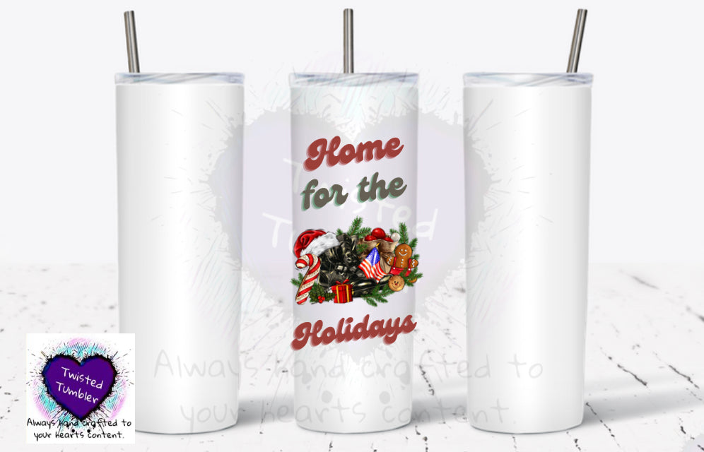 Home for the holidays V4 military 20oz tumbler