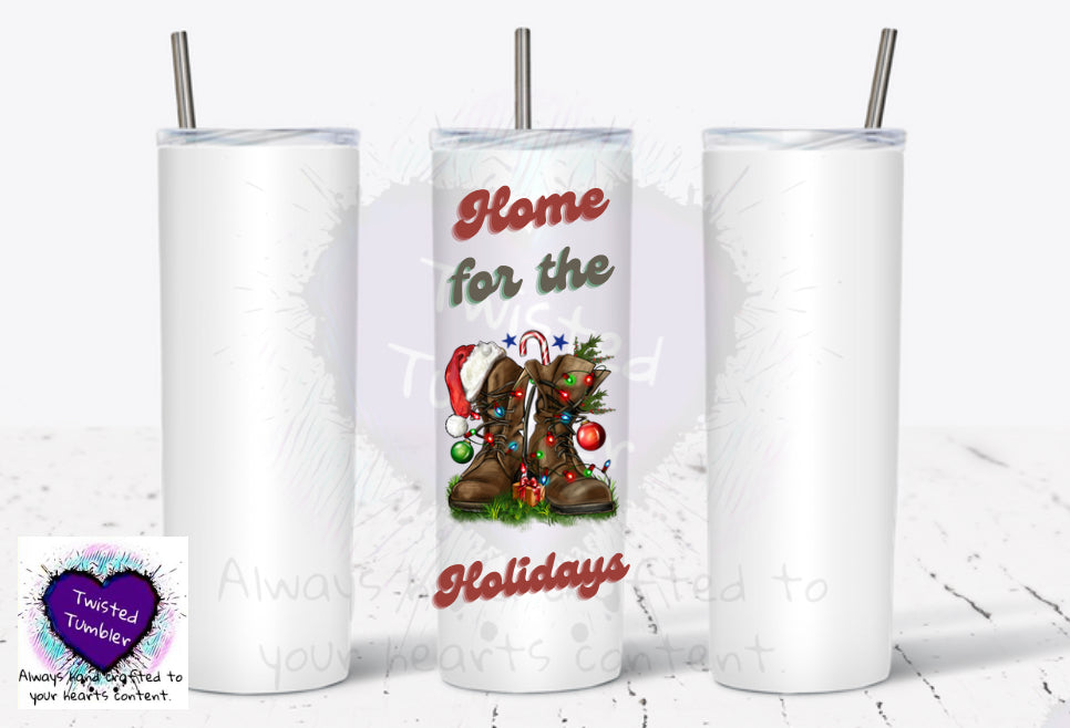 Home for the holidays V5 military 20oz tumbler