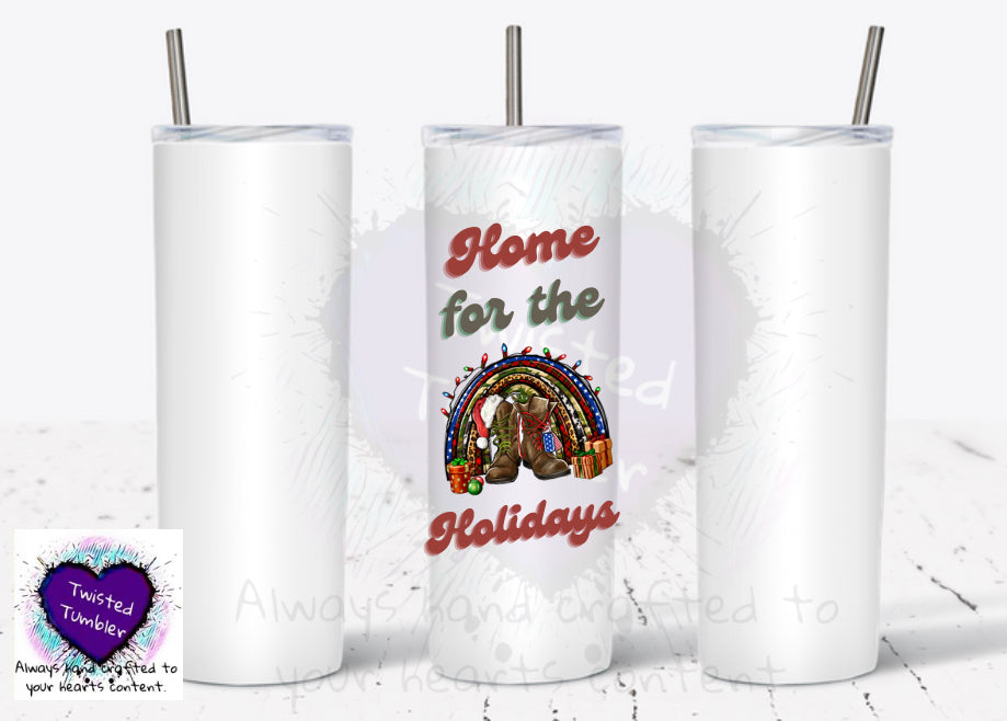 Home for the holidays V3 military 20oz tumbler