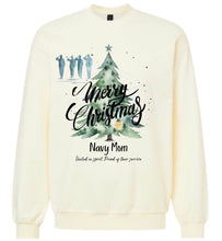 Load image into Gallery viewer, Merry Christmas Navy/Military crewnecks
