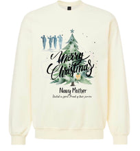Load image into Gallery viewer, Merry Christmas Navy/Military crewnecks
