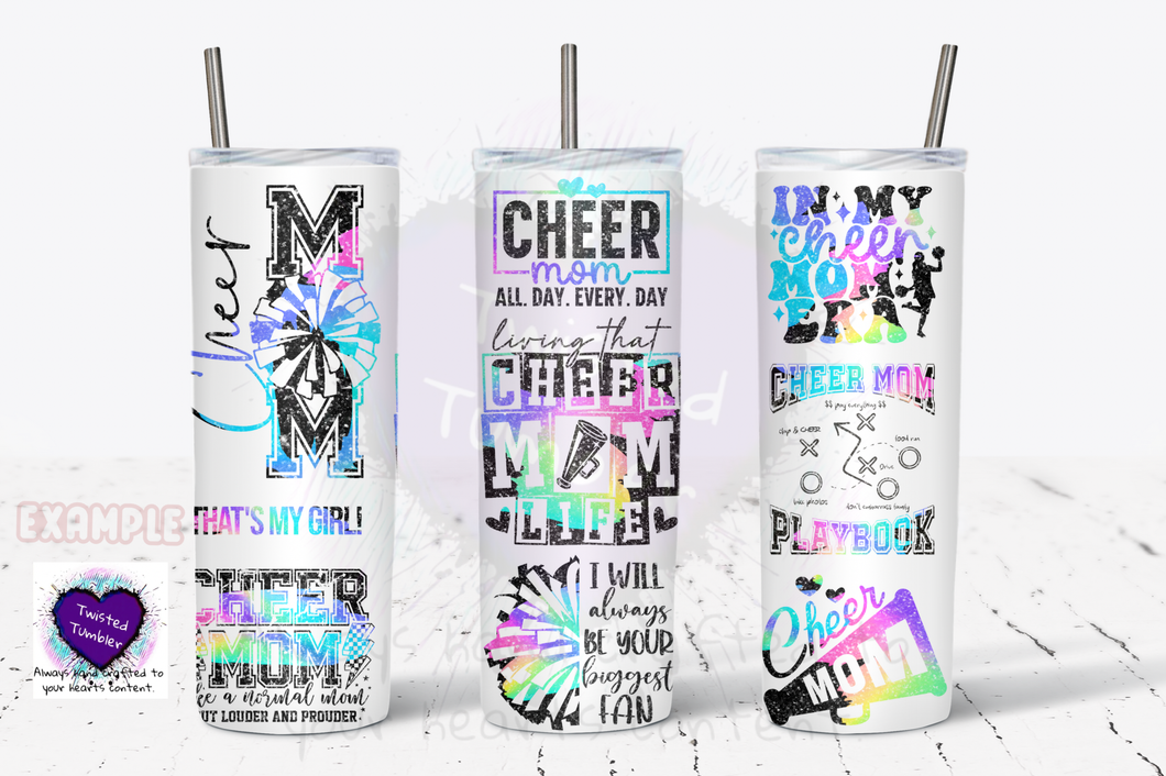 Cheerleader tumbler-In my cheer mom era multicolor/black