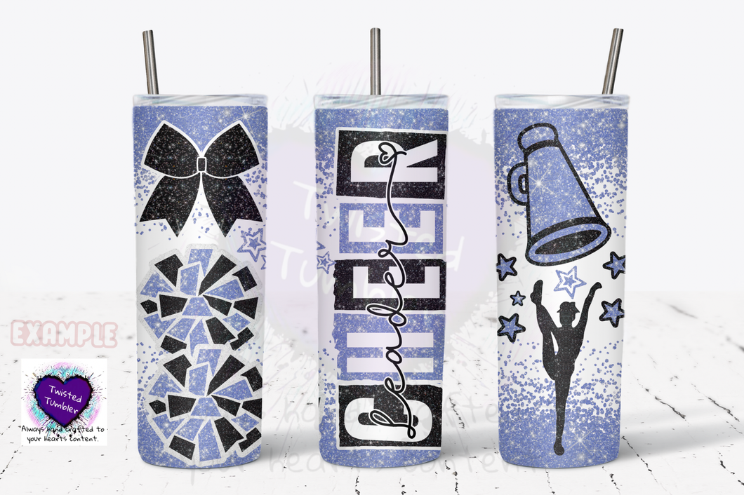Cheerleader tumbler-cheerleader bows pompom megaphone 
