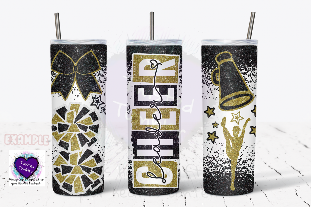 Cheerleader tumbler-cheerleader bows pompom megaphone 