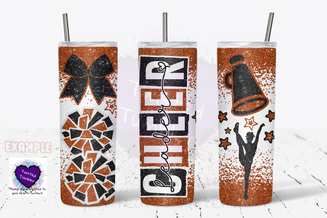Cheerleader tumbler-cheerleader bows pompom megaphone 