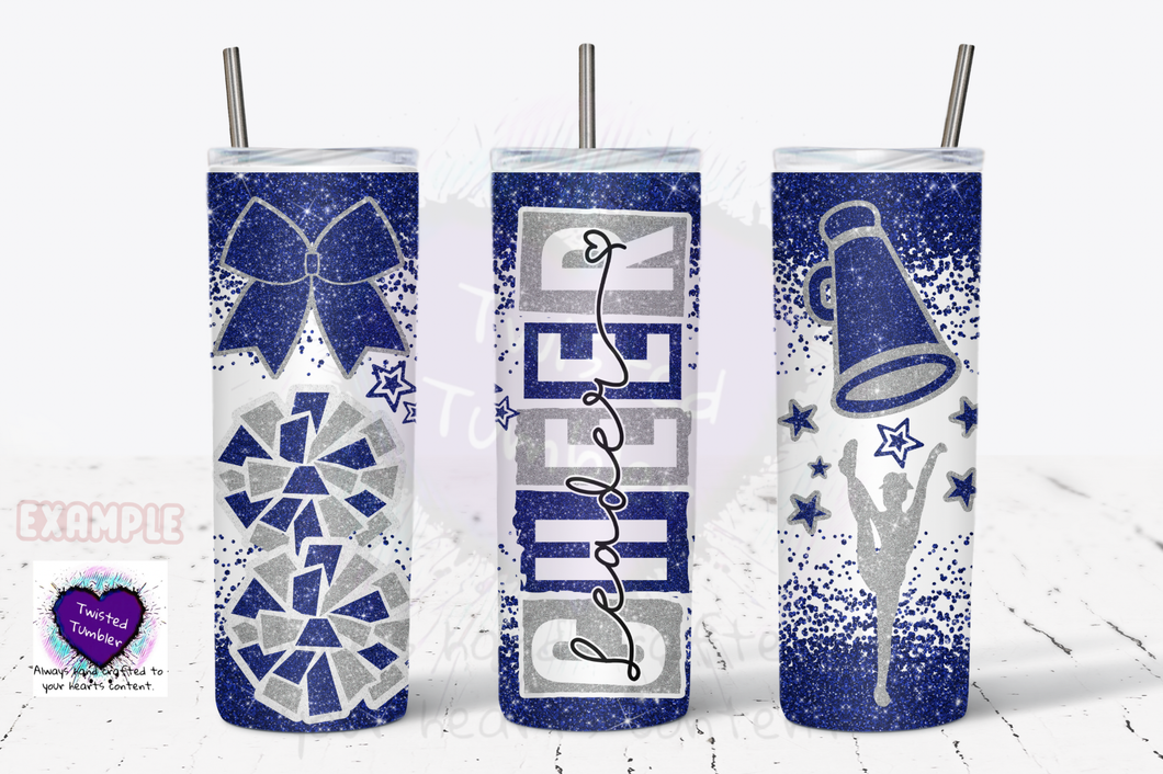 Cheerleader tumbler-cheerleader bows pompom megaphone 