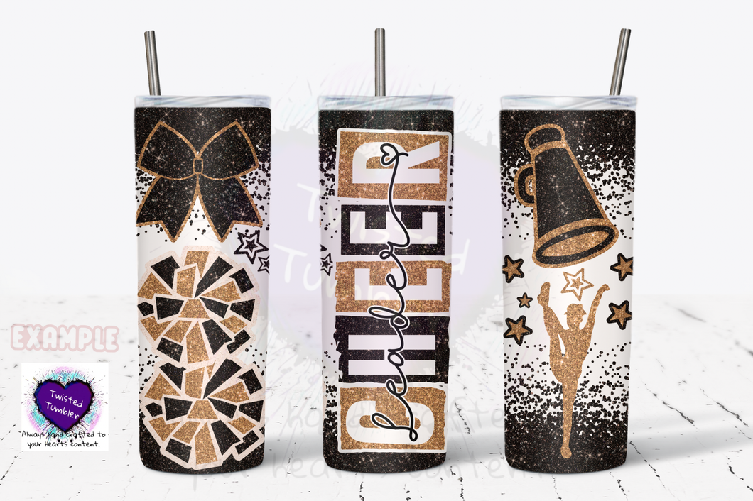 Cheerleader tumbler-cheerleader bows pompom megaphone 