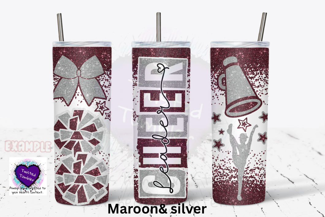 Cheerleader tumbler-cheerleader bows pompom megaphone 
