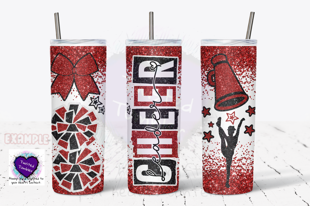 Cheerleader tumbler-cheerleader bows pompom megaphone 