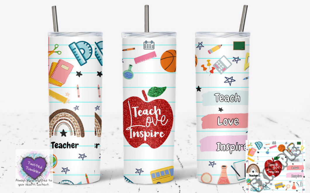 Teacher doodles 20oz double wall tumbler