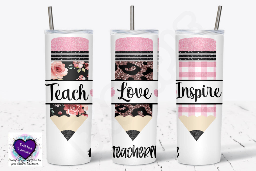 Teacher life pencil 20oz double wall tumbler