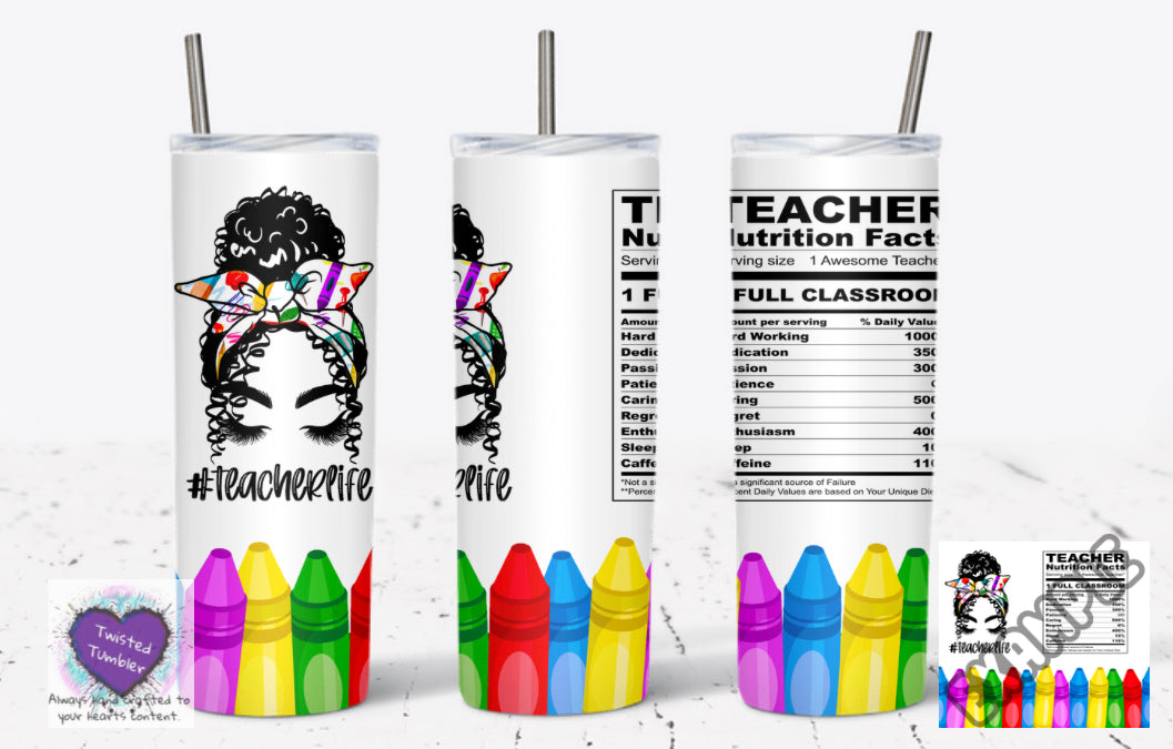 Teacher facts v2  20oz double wall tumbler