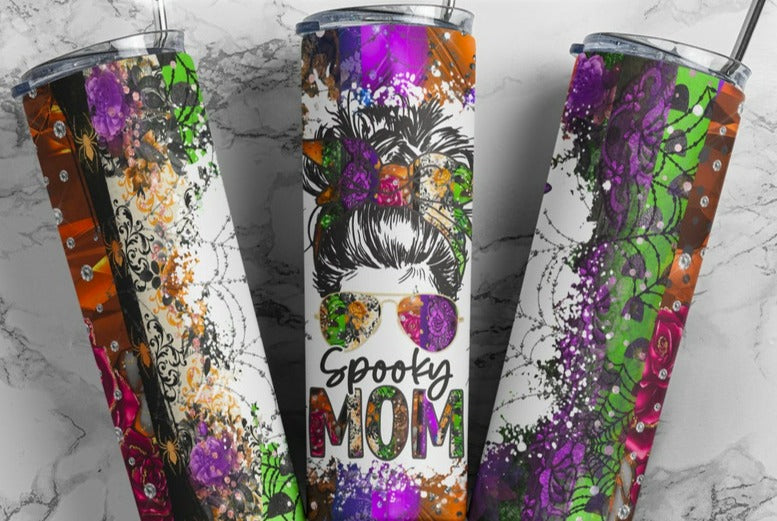 Fall vibes spooky mom 20 oz double walled tumbler