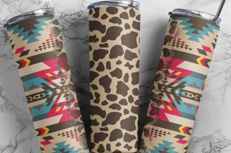 Aztec vibes 20 oz double walled tumbler