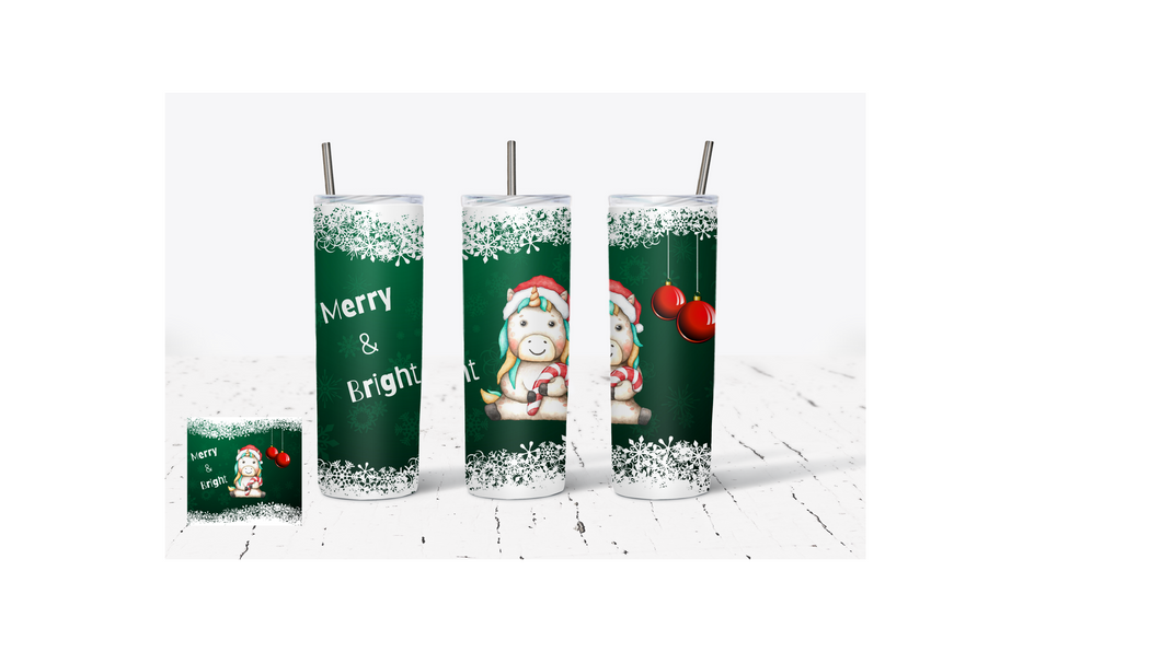 Unicorn Christmas 20oz Tumbler