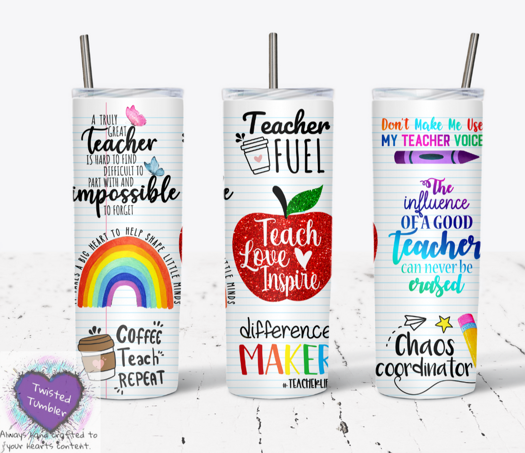 Teacher 20 oz double walled tumbler