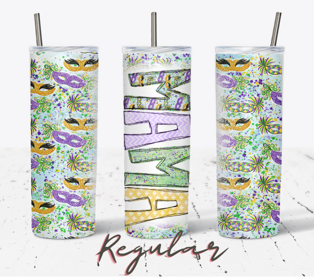 Mardi Gras Mama Double Walled Tumbler