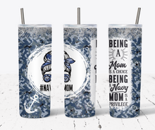 Load image into Gallery viewer, Navy Mom  20 oz double walled tumbler 1.1
