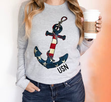 Load image into Gallery viewer, USN Anchor Full Back
