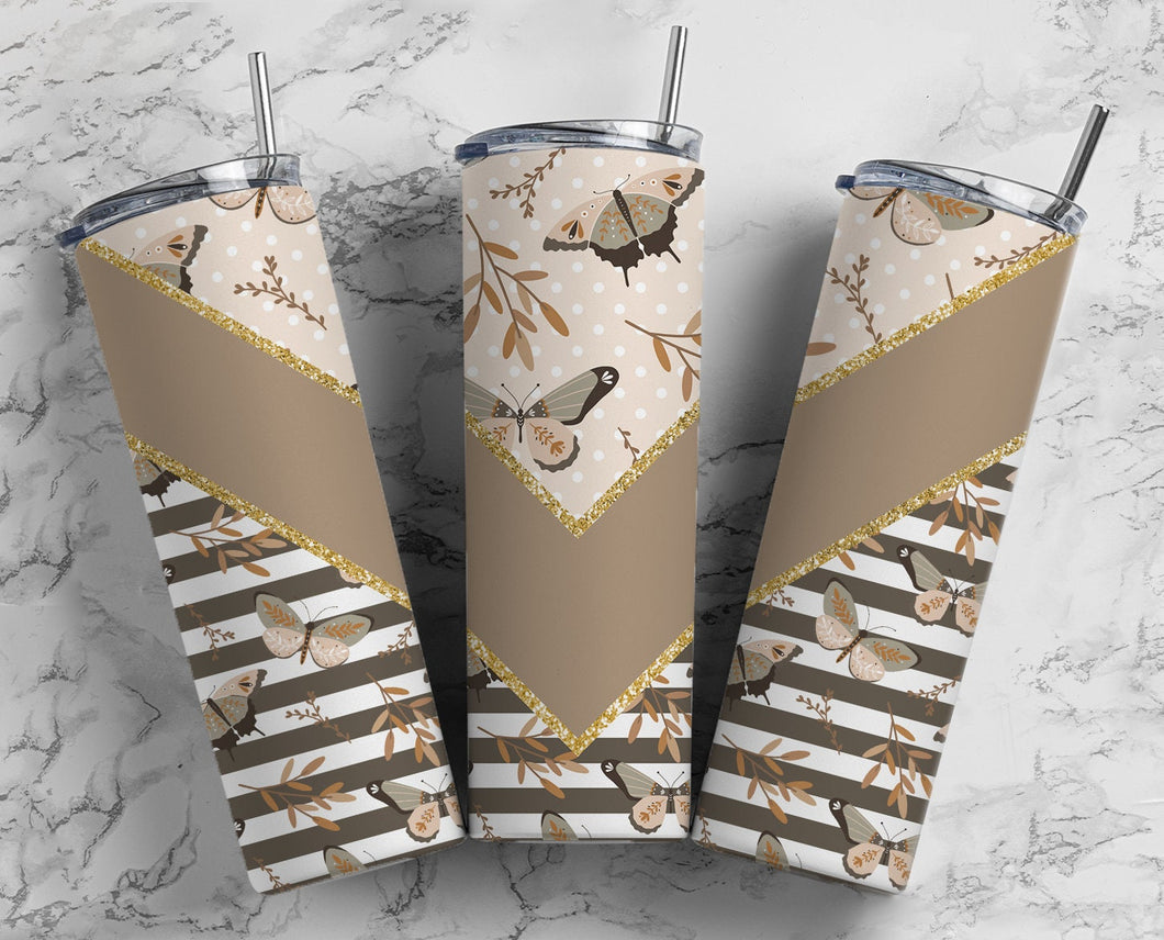 Butterflies 20 oz double walled tumbler